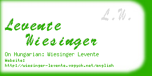 levente wiesinger business card